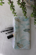 Blue Purity Leaves Embroidered Multipurpose Pouch