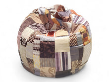 Brown Printed Patchwork Beanbag