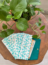 White & Blue Embroidery Money Envelope