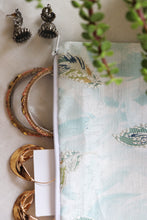 Blue Purity Leaves Embroidered Multipurpose Pouch