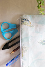 Blue Purity Leaves Embroidered Multipurpose Pouch