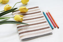 Brown Stripes - Soft Cover Handmade Notebook