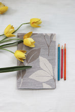 Grey Leaves Printed - Soft Cover Handmade Notebook