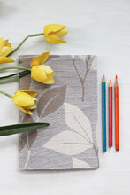 Grey Leaves Printed - Soft Cover Handmade Notebook