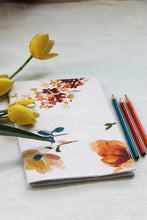 Orange Flora Printed - Soft Cover Handmade Notebook