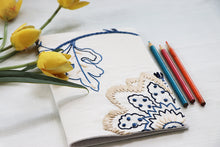 Blue Embroidery - Soft Cover Handmade Notebook