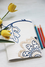 Blue Embroidery - Soft Cover Handmade Notebook
