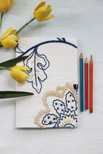 Blue Embroidery - Soft Cover Handmade Notebook
