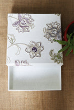 Purple Floral Embroidered Fabric Gift Box