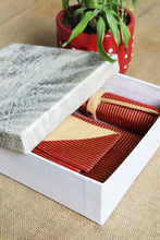 White Leaves Printed Fabric Gift Box