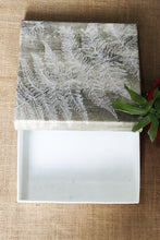 White Leaves Printed Fabric Gift Box