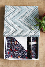 Zig-Zag Blue Fabric Gift Box