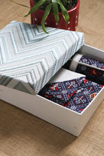 Zig-Zag Blue Fabric Gift Box