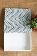 Zig-Zag Blue Fabric Gift Box