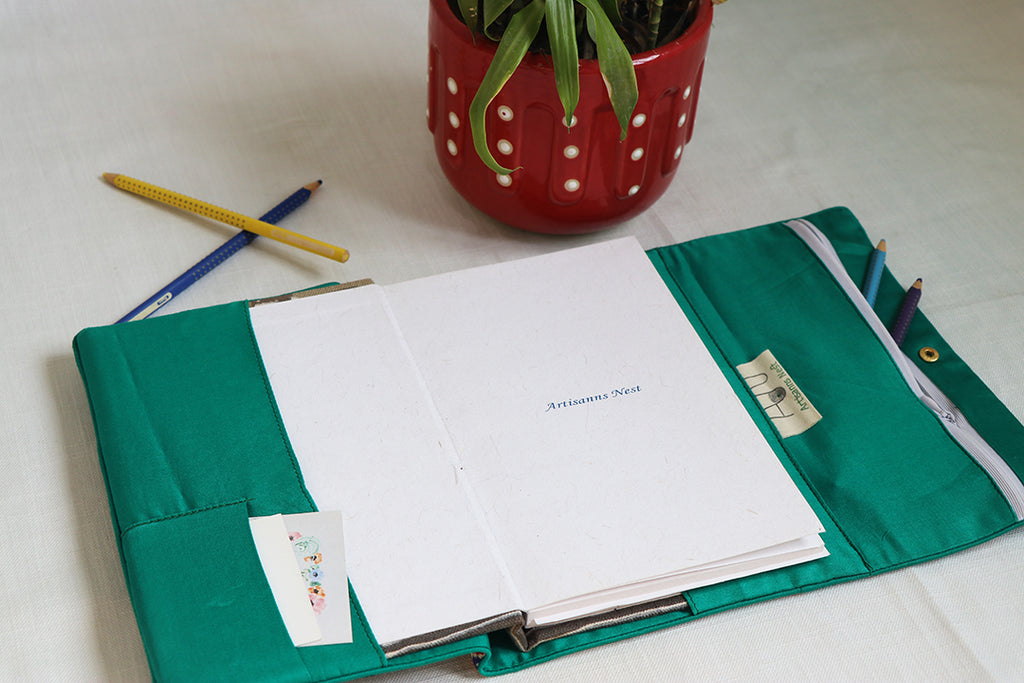 Forest Green Turquoise Tribal Notebook Sleeve – Patch Into Palette