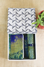 Triangular Maze Blue Fabric Gift Box