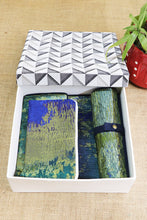Triangular Maze Blue Fabric Gift Box