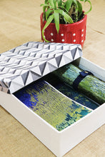 Triangular Maze Blue Fabric Gift Box