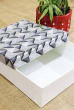 Triangular Maze Blue Fabric Gift Box