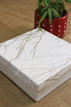 White Embroidery Branches Fabric Gift Box