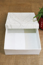 White Embroidery Branches Fabric Gift Box