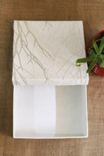 White Embroidery Branches Fabric Gift Box