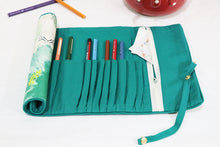 Green Flora Roll-up Pencil Case