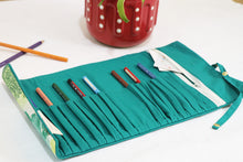 Green Flora Roll-up Pencil Case