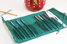 Green Printed Roll-up Pencil Case