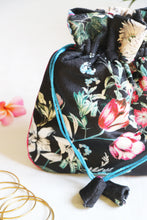 Beautiful Black Flora Multipurpose Jewellery Potli