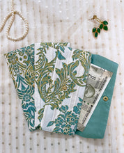 Grand White with Blue Printed Money Envelope