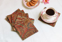 Brown Printed Coaster Set Of 6