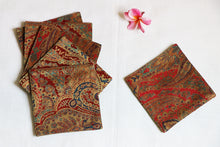 Brown Printed Coaster Set Of 6