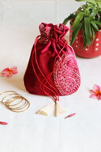 Maroon Multipurpose Jewellery Potli