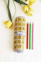 Mustard Mosaic Roll-Up Pencil Case