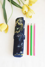 Blue Bloom Roll-Up Pencil Case