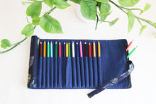 Blue Bloom Roll-Up Pencil Case
