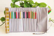 Mustard Mosaic Roll-Up Pencil Case