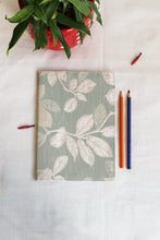 White Leaves Printed Soft Cover Handmade Notebook