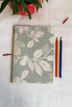 White Leaves Printed Soft Cover Handmade Notebook
