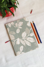 White Leaves Printed Soft Cover Handmade Notebook