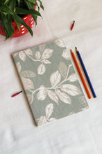 White Leaves Printed Soft Cover Handmade Notebook