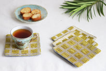 Olive Grid Coasters Set Of 4