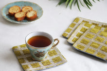 Olive Grid Coasters Set Of 4