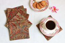 Brown Printed Coaster Set Of 6