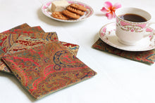 Brown Printed Coaster Set Of 6