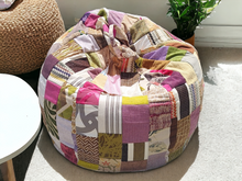 Purple & Green patchwork printed beanbag