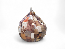 Brown Printed Patchwork Beanbag