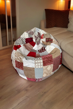 Red & Beige Patchwork Beanbag