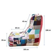 Colorful Patchwork Bean Chair
